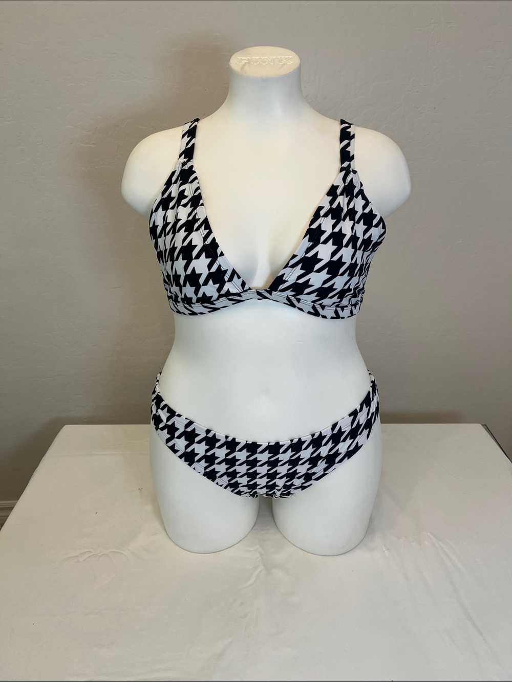 Alpine Black & White Houndstooth Bikini Set